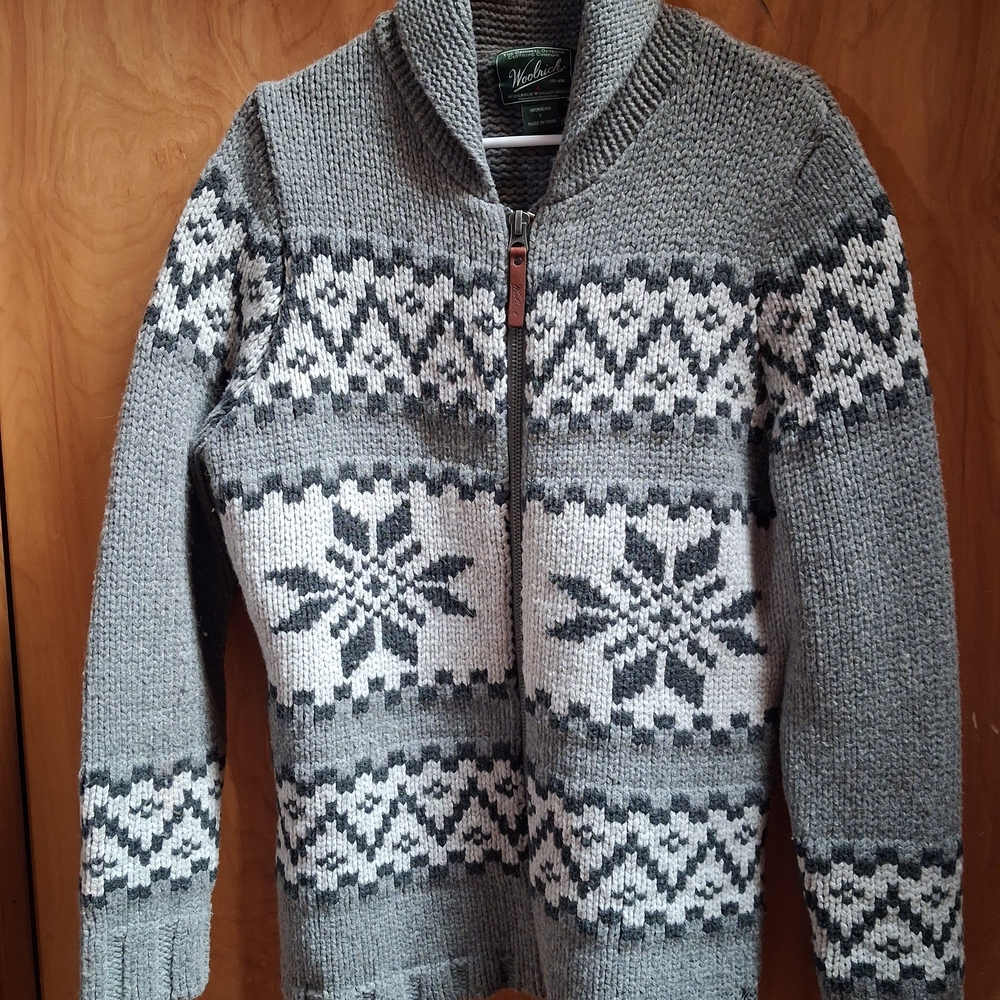 Woolrich 100% Lambs Wool Quehanna Chunky Cardigan Sweater Women's L